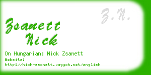 zsanett nick business card